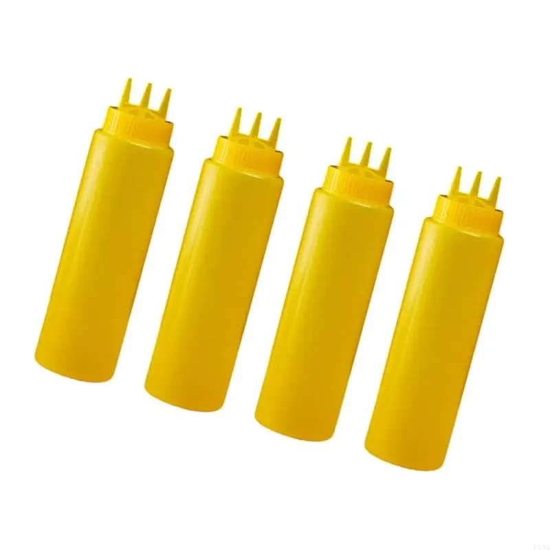 F19B 4 Pack Trilateral Stream Kitchen Squeeze Receptacles Leak Proof Durable Dishwasher Friendly