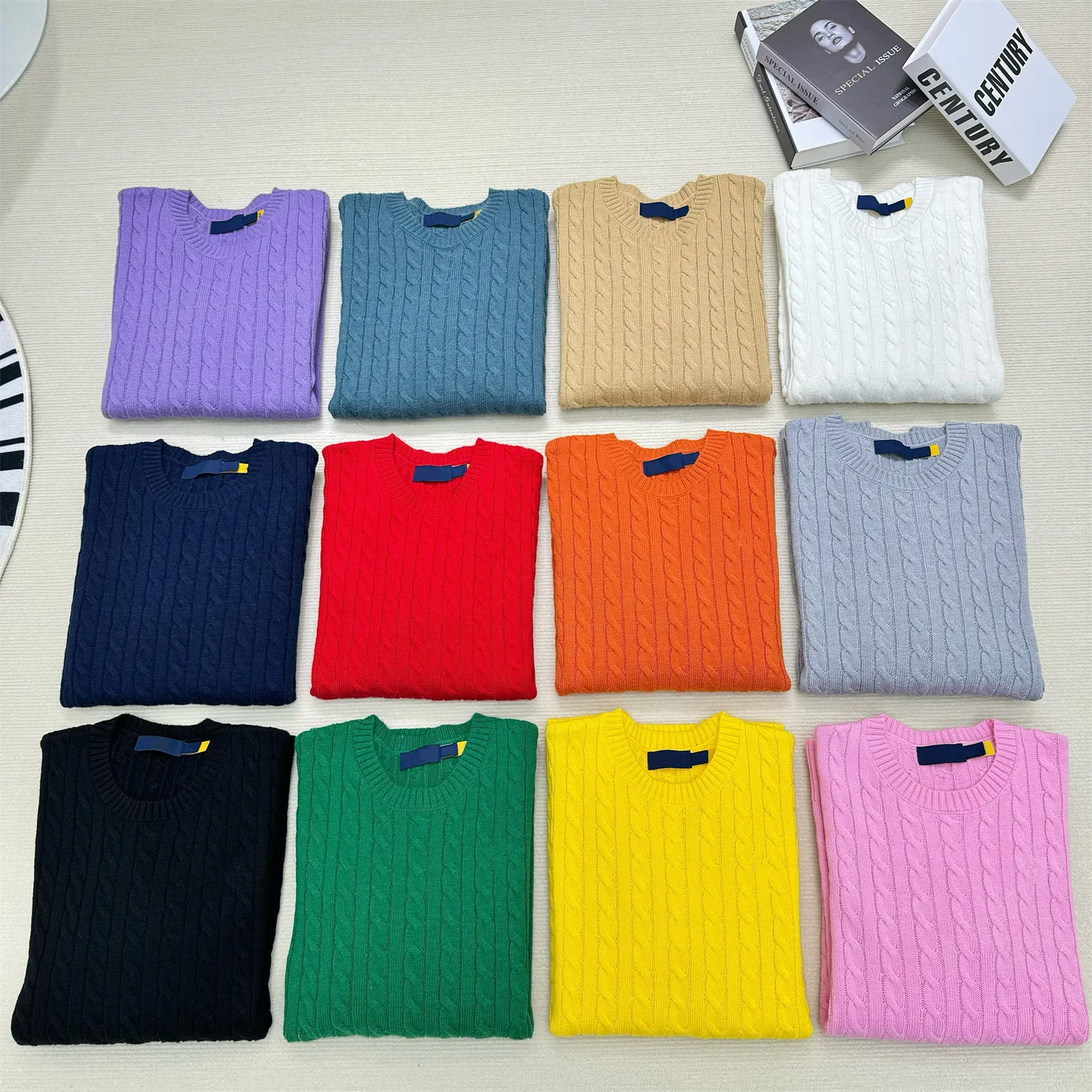 

RL New Design Small Pony Knitted Man Sweaters O-neck Slim Comfortable Long Sleeves Cotton Business Casual Warm Men Clothing