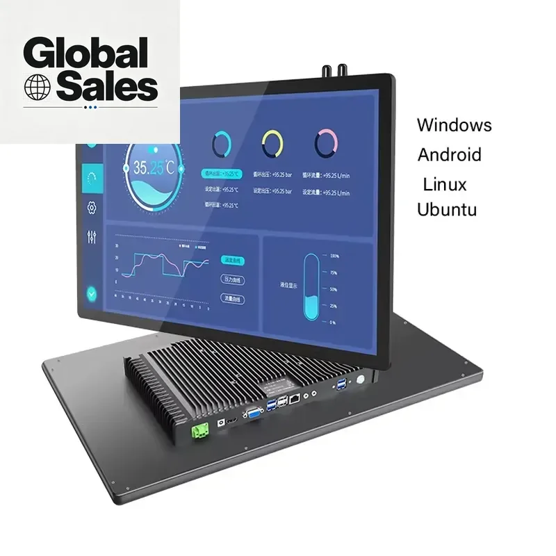 10.1 15.6 21.5 Inch Industrial Touch Panel PC All in One Windows 10 i3 i5 i7 J1900 J4125 VESA USB RJ45 Touchscreen