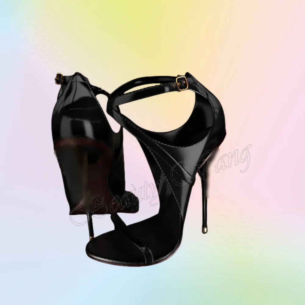 

Black Cross Band Sandals Solid Hollow Sexy Shoes Cover Toe Strange Heel High Heel Shoes for Women Shoes 2024 Zapatos Para Mujere