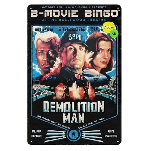 Demolition Man sylvester Movie Metal Poster Tin Sign 20x30cm-aluminum