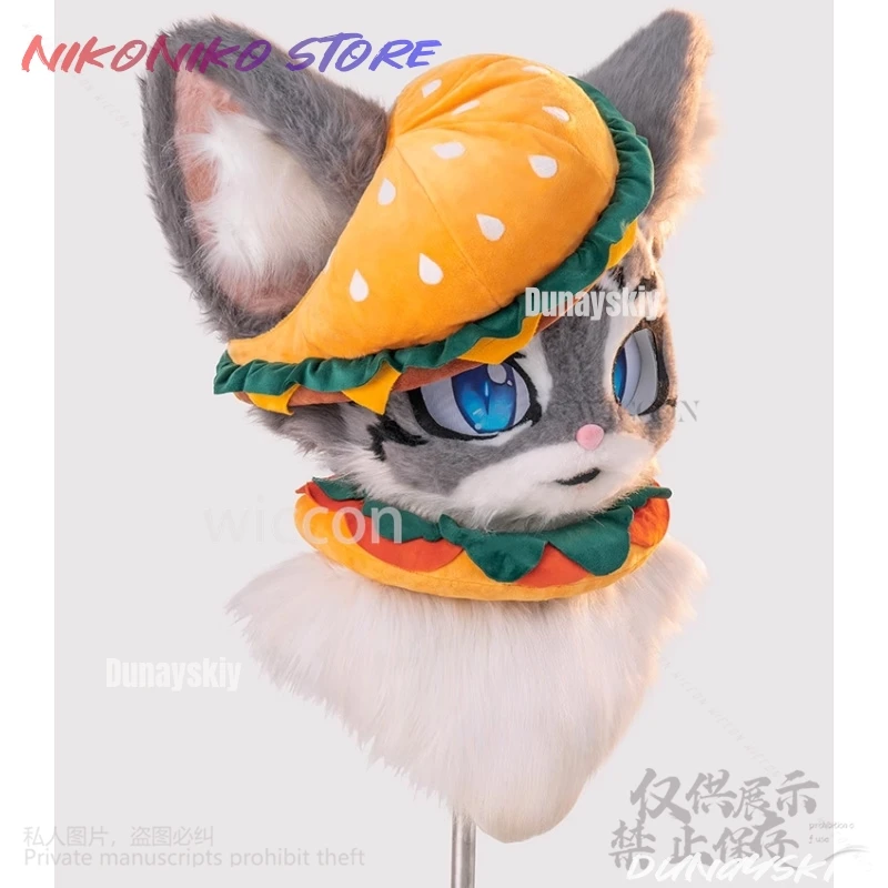الحيوان Kawaii برغر Cutecore كوسبفري فروي Furrsuit أغطية الرأس زي لطيف قبعة وشاح الحلو موضة أنيمي موحدة كوس كوسفوف