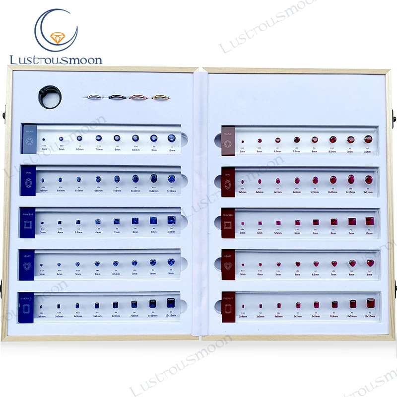 

Lab Grown Sapphire&Ruby Diamond Color Stone Chart Comparison Ring Sizer Tester Reference Jewelry Store Royal Blue Pigeon Red