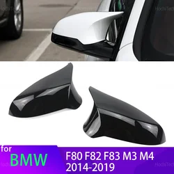 For BMW F80 F82 F83 M3 M4 2014-2019 Bright Black Mirror Cover Replacement Style Side Wing Mirror Caps only for left hand drive