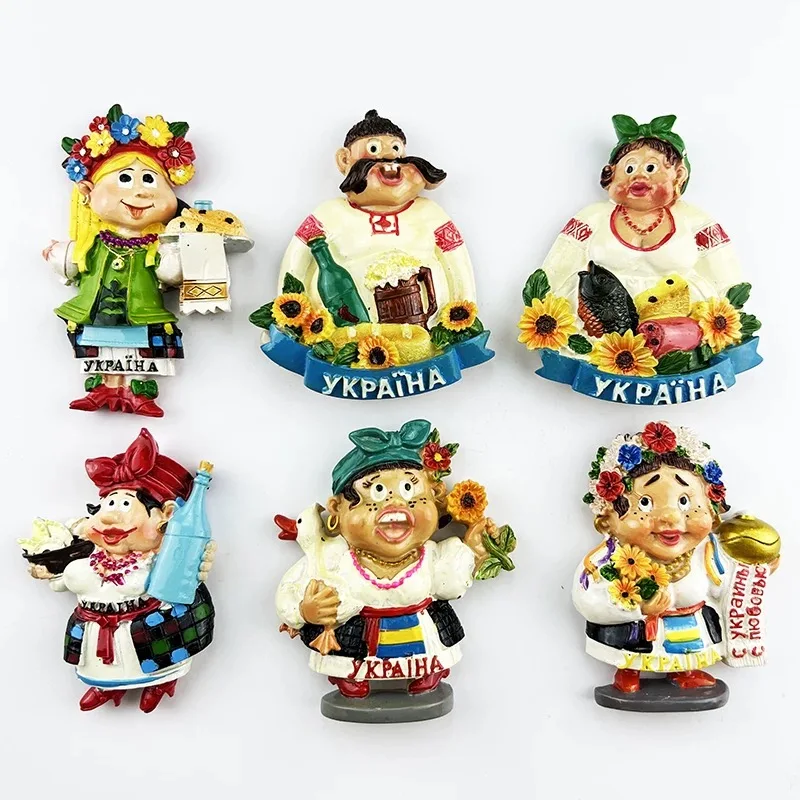 Ukrainian Style Cultural Refrigerator Magnet Travel Souvenir Refrigerator Magnet Decorative Refrigerator Magnet