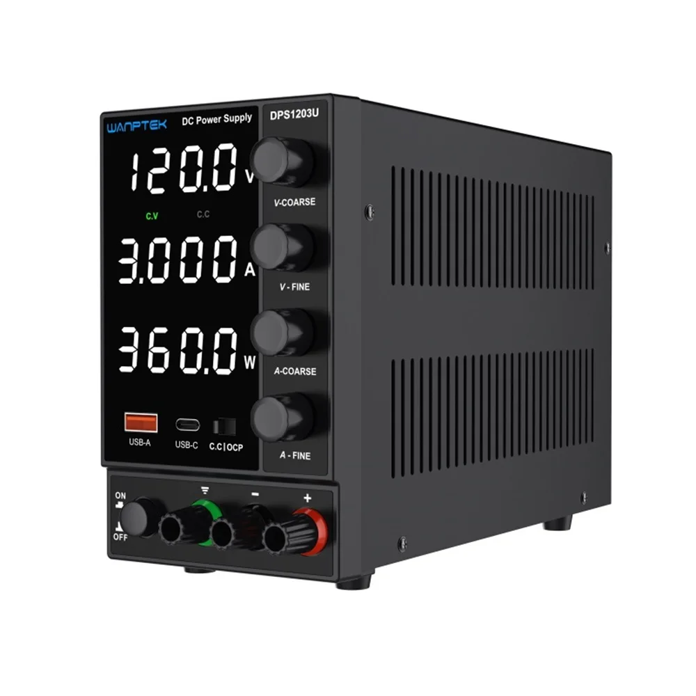 

Wanptek Laboratory Power Supply DPS1203U (0-120V/0-3A), adjustable regulated power supply with USB charging interface