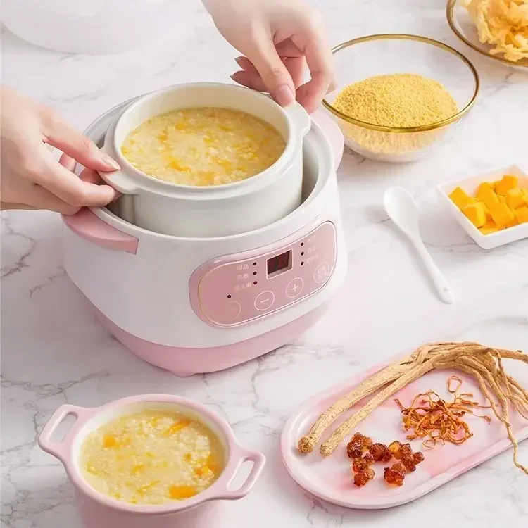 Electric Slow Cooker Food Steamer Ceramic Pot Multifunction BirdNest Soup Stew Pregnant Tonic Baby Supplement Heater Warmer