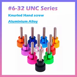 2Pcs #6-32 UNC Aluminum Alloy + Stainless Stee High Adjustable Knurled Screw Hand Turn Knob Bolts For DIY Modification