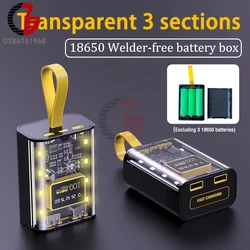 18650 Battery Charger Case DIY Power Bank Box Transparent Mobile Power Supply Fast Charging Battery Holder Storage Box