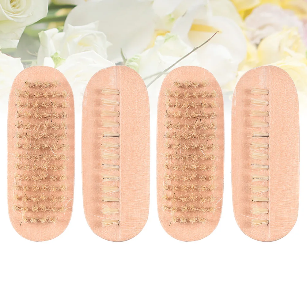 

4 шт., кисть для кабана, прочный двусторонний набор кистей для ногтей, инструмент для маникюра и педикюра, салонный набор для удаления пыли, набор для ухода за ногтями