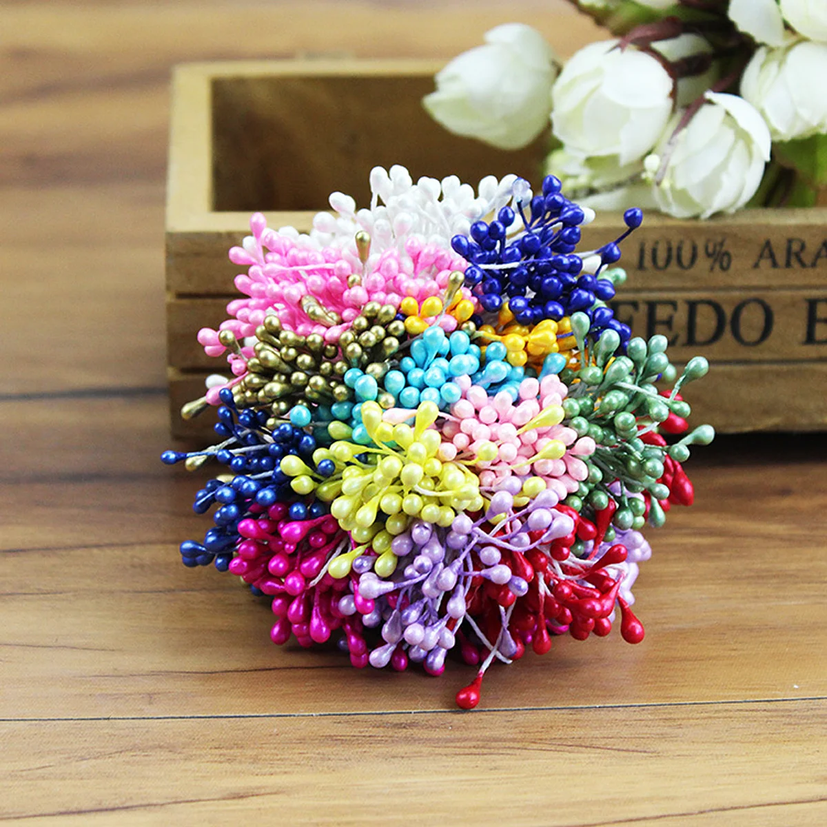 

140pcs Simulation Floral Diy Accessories Mixed Color For Flower Crafts Making Scrapbooking Wedding Decor Pearl Stamens