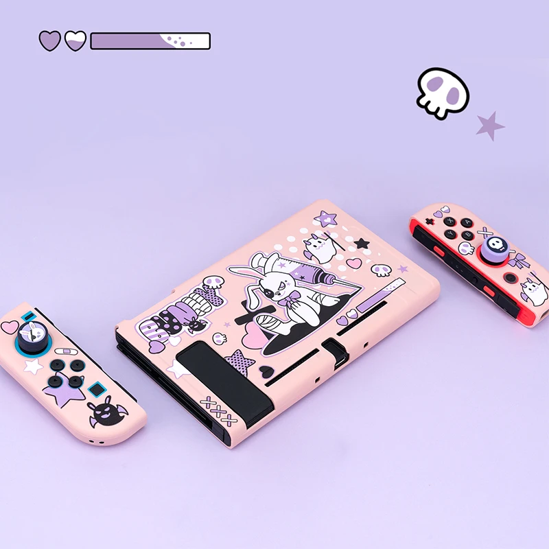 Cute Bunny Protective Shell TPU Soft Cover Case Anti-fall Game Console Housing Case NS Box For Nintendo Switch Accessories