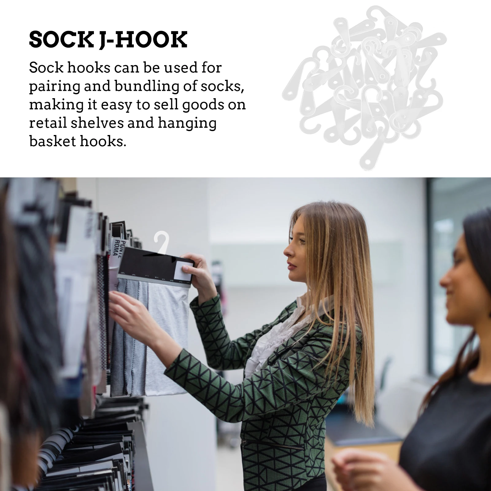 

500pcs Sock Hooks Hanger Space Saver Organizer for Clothes T Shirts Gloves Toys Small Objects Hanging Display Plastic