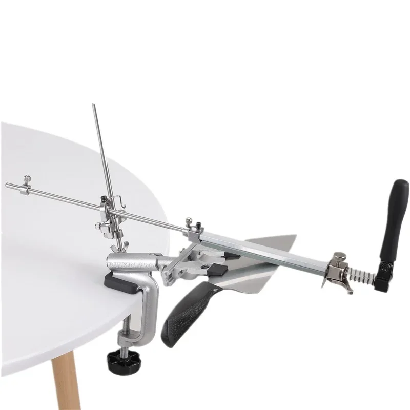 

Knife sharpener, double chuck, four grindstones