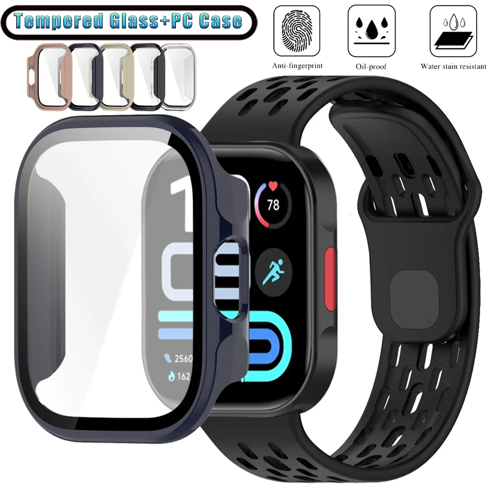 PC Case for Redmi Watch 6 Active/Lite HD Tempered Glass Anti-fall Full Covering Shell Redmi Watch 6 Lite Bumper Protector Cover
