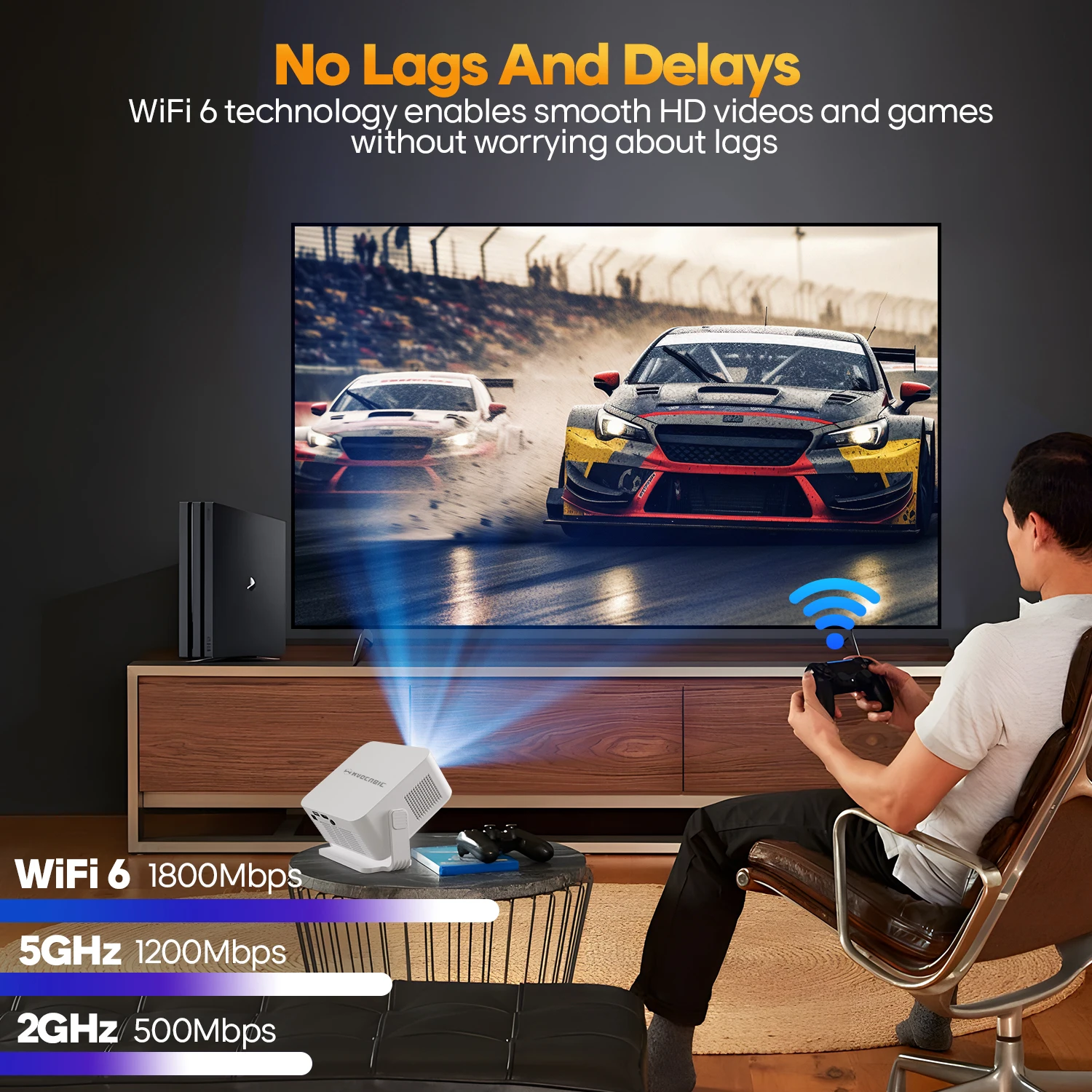 Magcubic Android 14 Autofokus HY300Max Tragbarer Projektor 400ANSI WiFi6 Projektor SupFull HD 720P Heim- und Outdoor-Kino Max HY300 – Detail 14