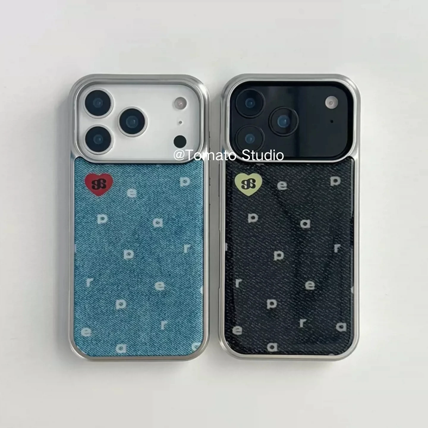 Samsung Galaxy S24 - Kore tarzı, özgün desenli, denim görünümlü,