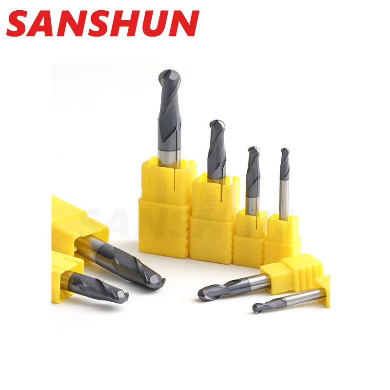 HRC50 2 Flutes Ball Nose End Mill tungsten steel Cutter CNC Router Bit Milling Tool cutting tools R0.5mm 1mm 3mm 4mm 6mm 10mm