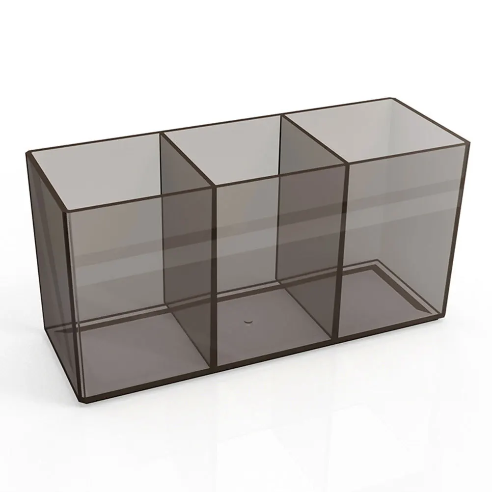 

2Pcs Acrylic Pen Holder Desktop Organizer Storage Box Practical Makeup Brush Container Smooth Surface Pencil Holder