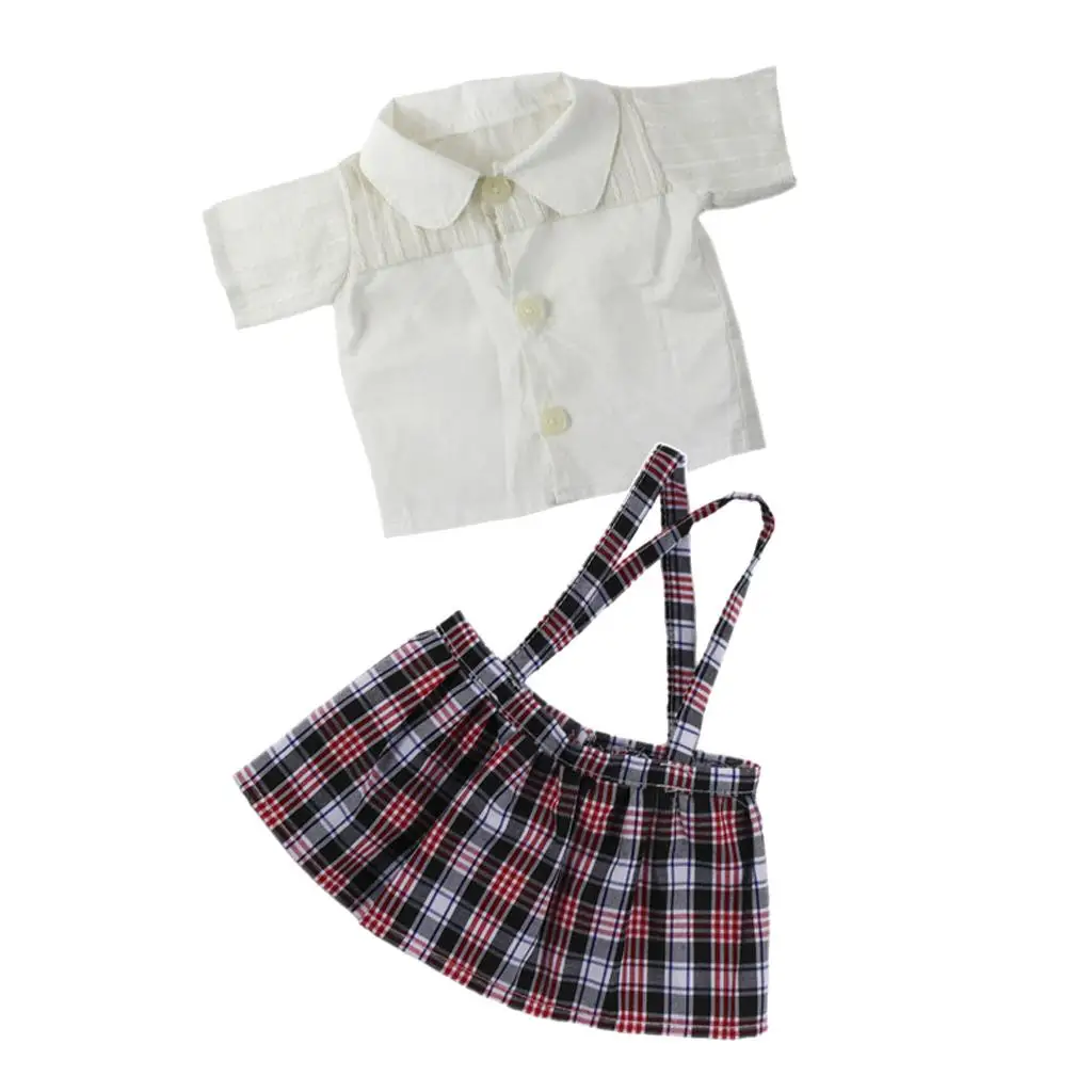 Dolls -Shirt Suspender Skirt for Party Schoolk Uniform Outfit