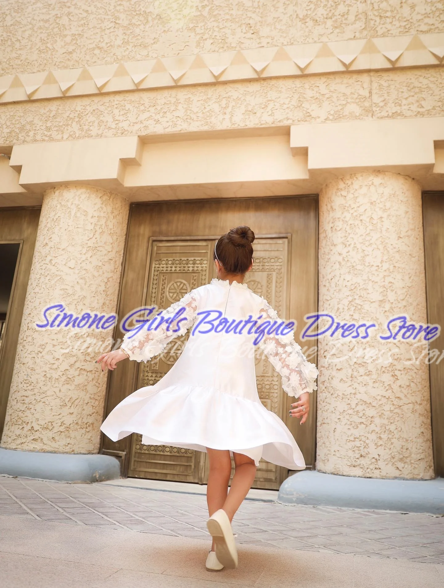 knee-length skirt Long sleeves Flower Girl Dress for Birthday party Formal Receptions Dance Performances Wedding Ceremonies