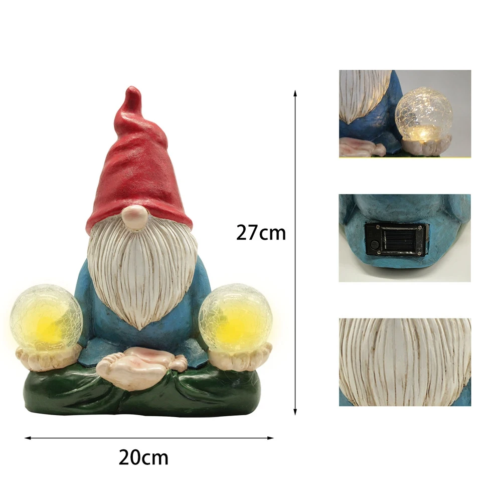 Gnome Statues Garden Decorations Gnome Solar Light Statue Outdoor Funny Garden Yard Decoration for Garden Lawn Ornament