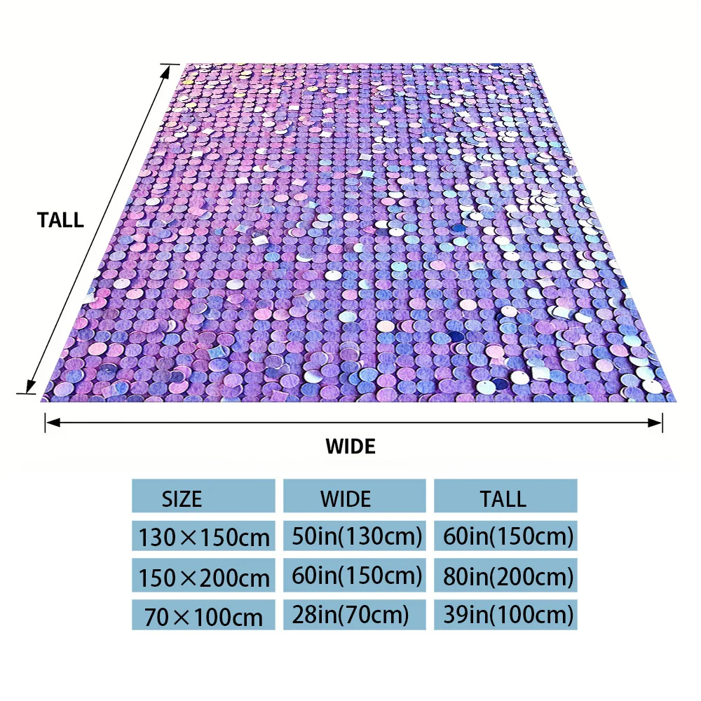 Lavender Sequin Winter And Summer Dual-Use Comfortable Flannel Blanket, Soft And Sticky Sofa Cover Blanket, Exquisite Gift