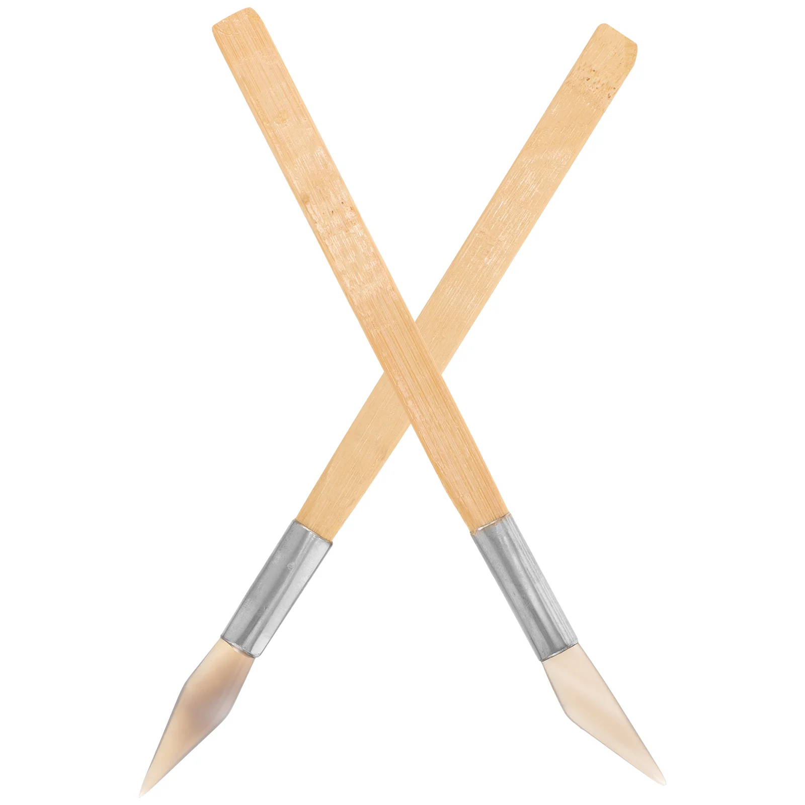 2 قطعة سكين العقيق مجوهرات الملمع مقبض تصميم الذهب والفضة أداة تلميع مادة الخيزران دائم آمنة