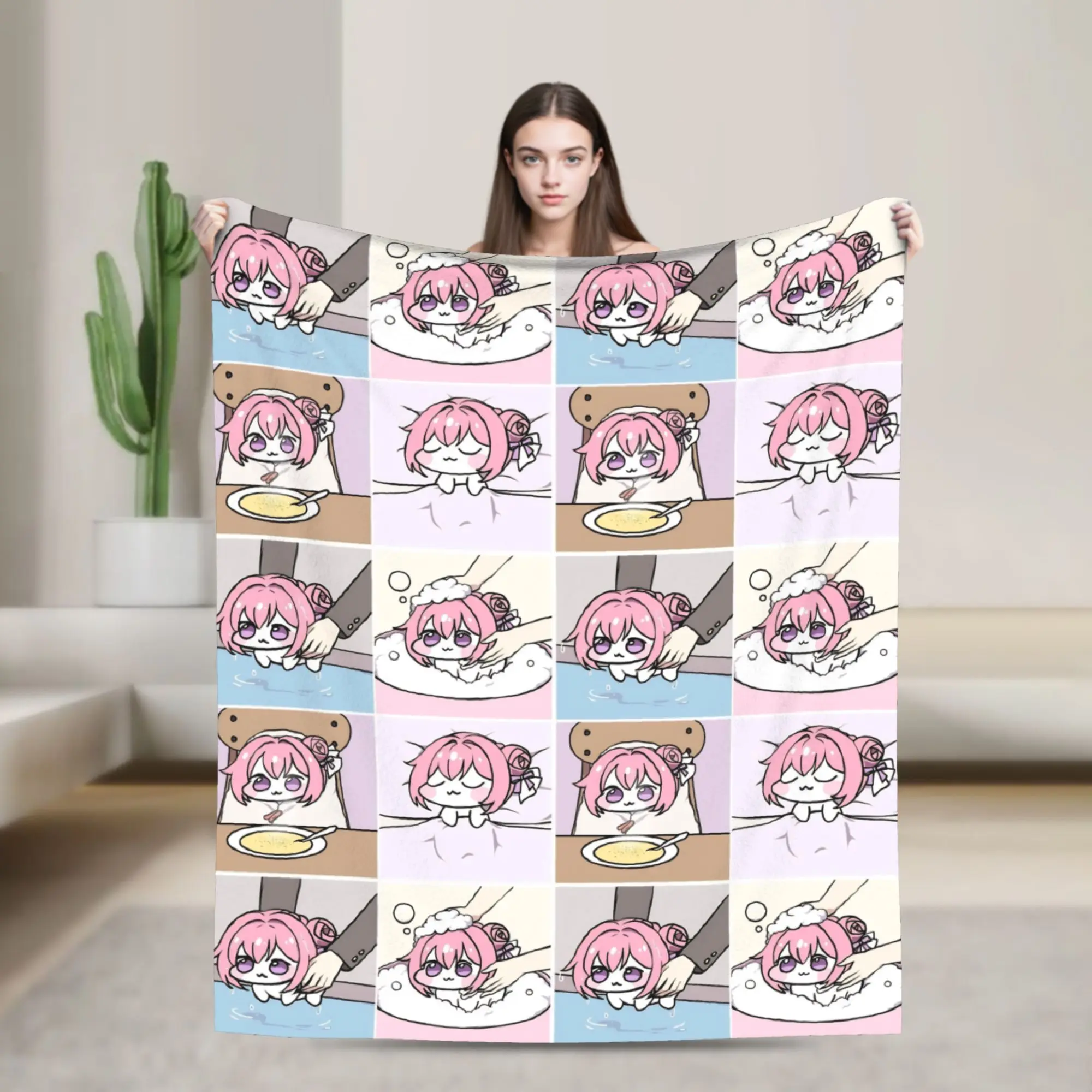 Nikkes Doros Meme Knitted Blanket Flannel  Lightweight Throw Blanket for Bedding Couch Bedroom Quilt