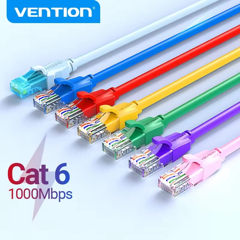 Vention Colour Ethernet Cable Cat 6 Network Cable 4 Twisted Pair Patch Cord RJ45 Internet UTP Cat6 Lan Cable for Laptop Router