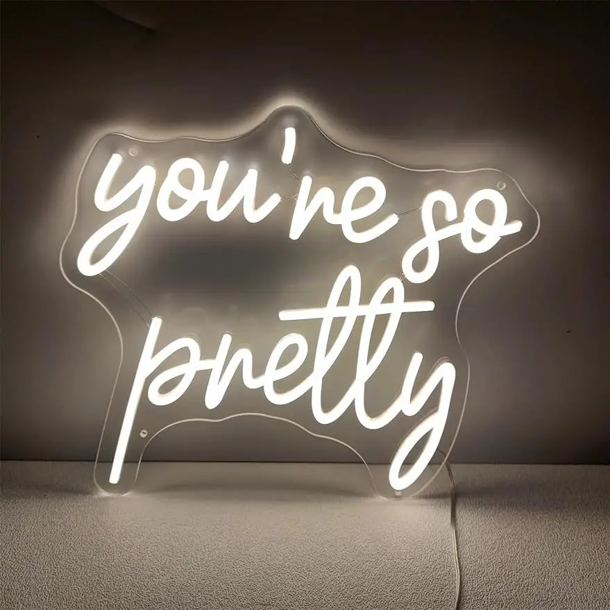 Youre So Pretty Neon Sign LED Marquee Light USB Operated Aesthetic Room Decor for Bedroom Vanity Makeup Dressing Table Gift
