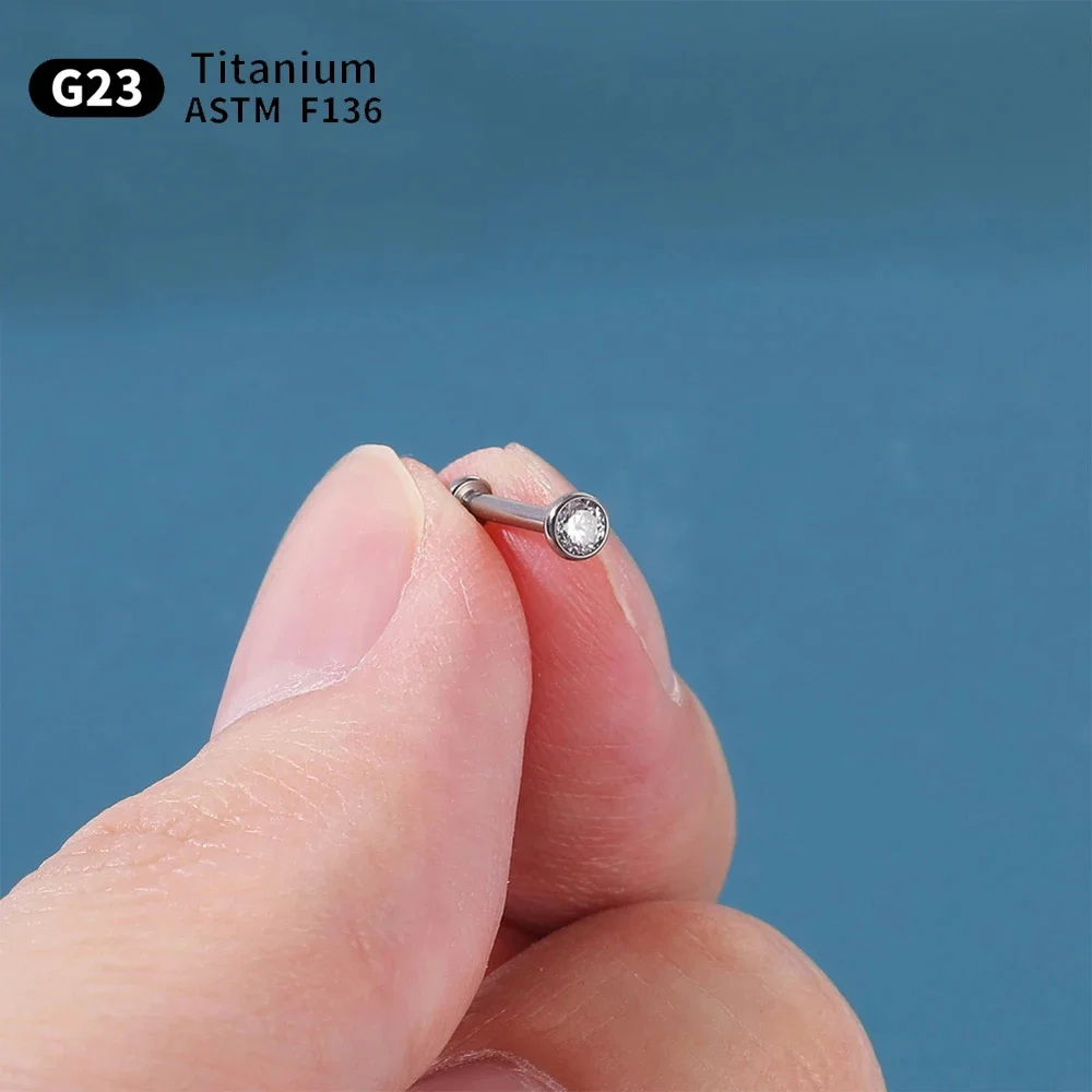 10/50pcs Wholesale G23 Titanium Piercing Labret Lip ASTM F136 Body Jewelry Nasal Stud earrings For Women 20/18/16G