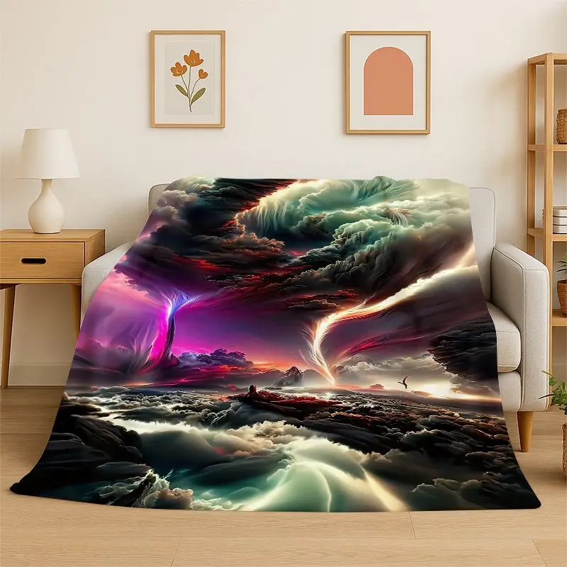 Dragon China Loong Cartoon Flannel Blanket Soft Throw Blanket for Bedroom Living Room Bed Travel Camping Picnic Nap Cover Gift
