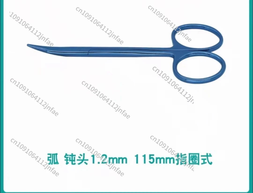 Scissors, 30mm Curved Tip, 115mm Long, Titanium Ophthalmic Instrument Surgical Scissors