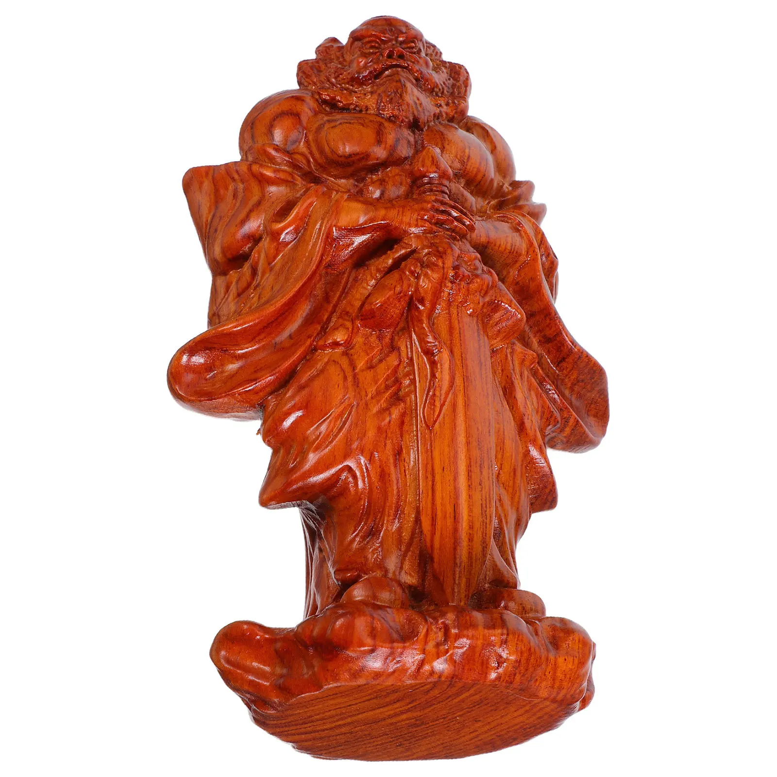 

Zhongkui Guardian Deity Statue Hand Carved Wooden Feng Shui Ornament Desktop Decoration for Protection Good Luck Feng Shui Guard