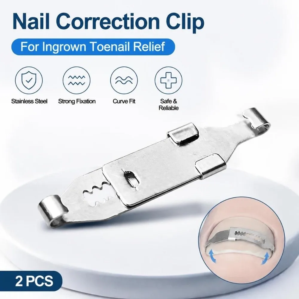 2PCS Adjustable Ingrown Toenail Treatment Stainless Professional Grade Ingrown Toenail Corrector Curved Design