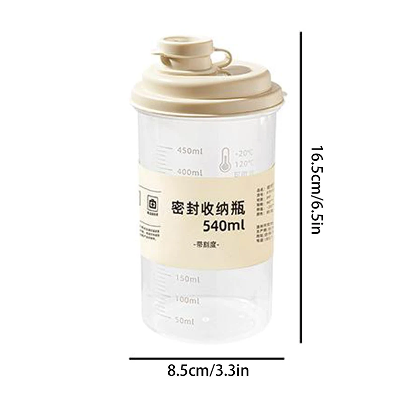 1/3pcs Restaurant Camping Partydrinkware Accessories Clear Plastic Bottles Graduated Cup With Lids Milk And Other Beverage,