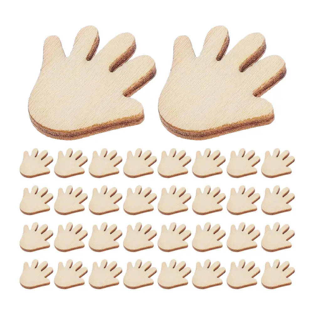 

200 шт. заготовок из натурального дерева в форме рук, ручной работы, для DIY декора дома, реквизита для фотосъемки, поделок из дерева, для рукоделия