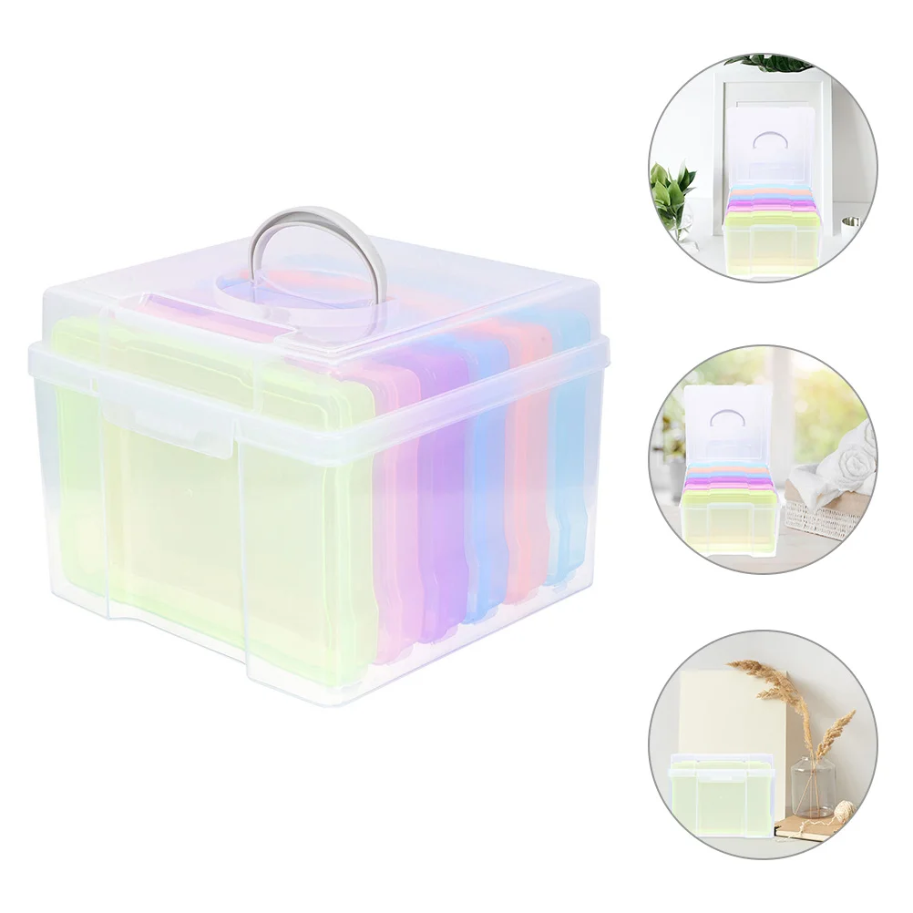 

Photo Storage Box Photos Greeting Card Organizer Craft Containers Small Object Plastic