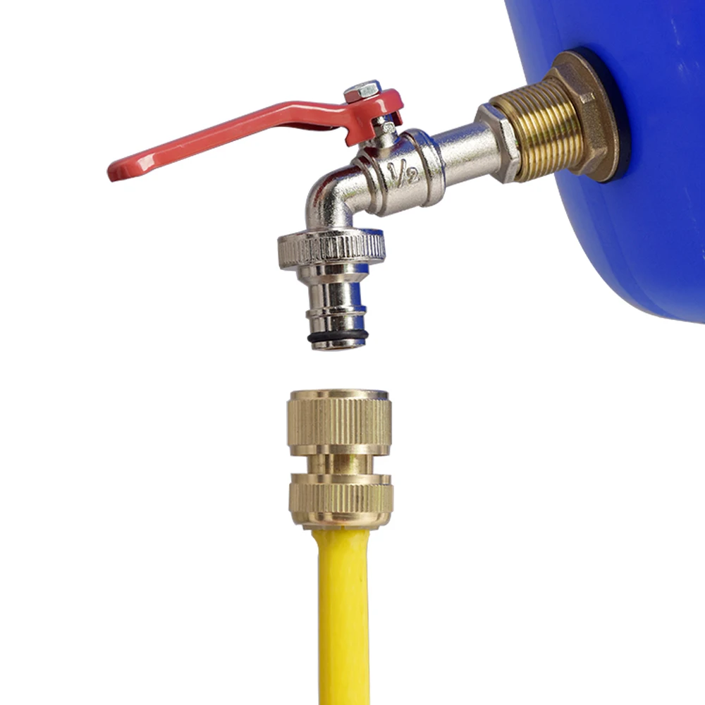 Rain Barrel Spigot Kit, Solid Ball Valve, Bulkhead Fitting, for Agricultural Fruit Tree, Garden, Lawn, Greenhouse Irrigation