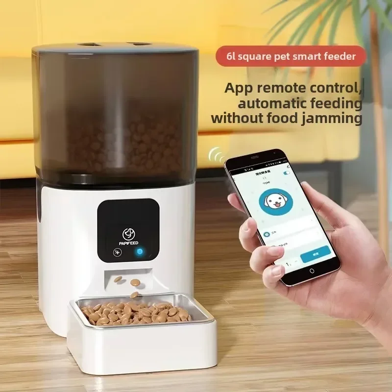 2026 New Smart Interactive Pet Feeder WIFI Remote Timing Quantitative Visual Bowl For Cat Dog Plastic Charge Power Source Box Pa
