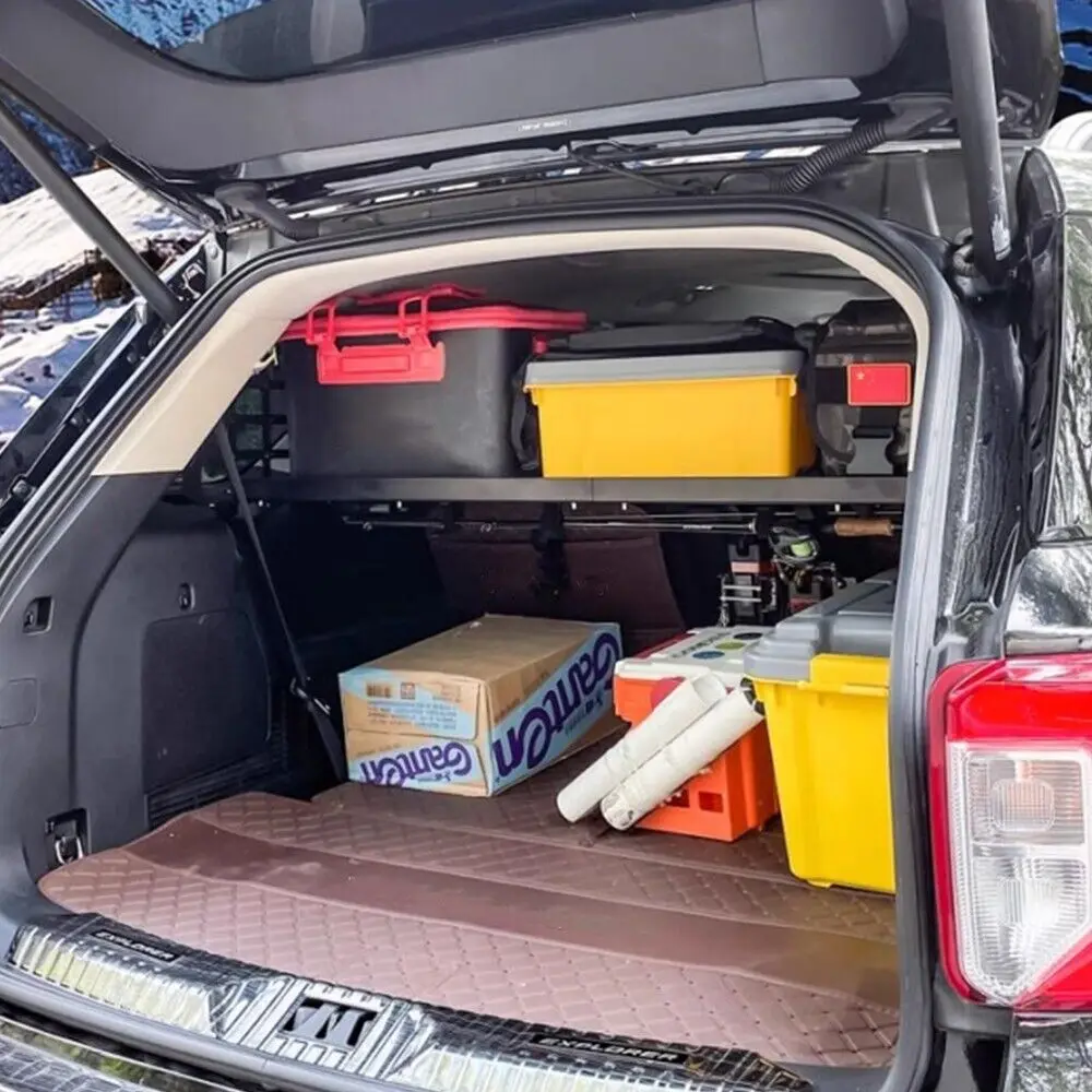 For Ford Explorer 2011-2019 Trunk Molle Storage Panel Rear Cargo Luggage Organizer Rack Height Adjustable Cargo Partition Shelf