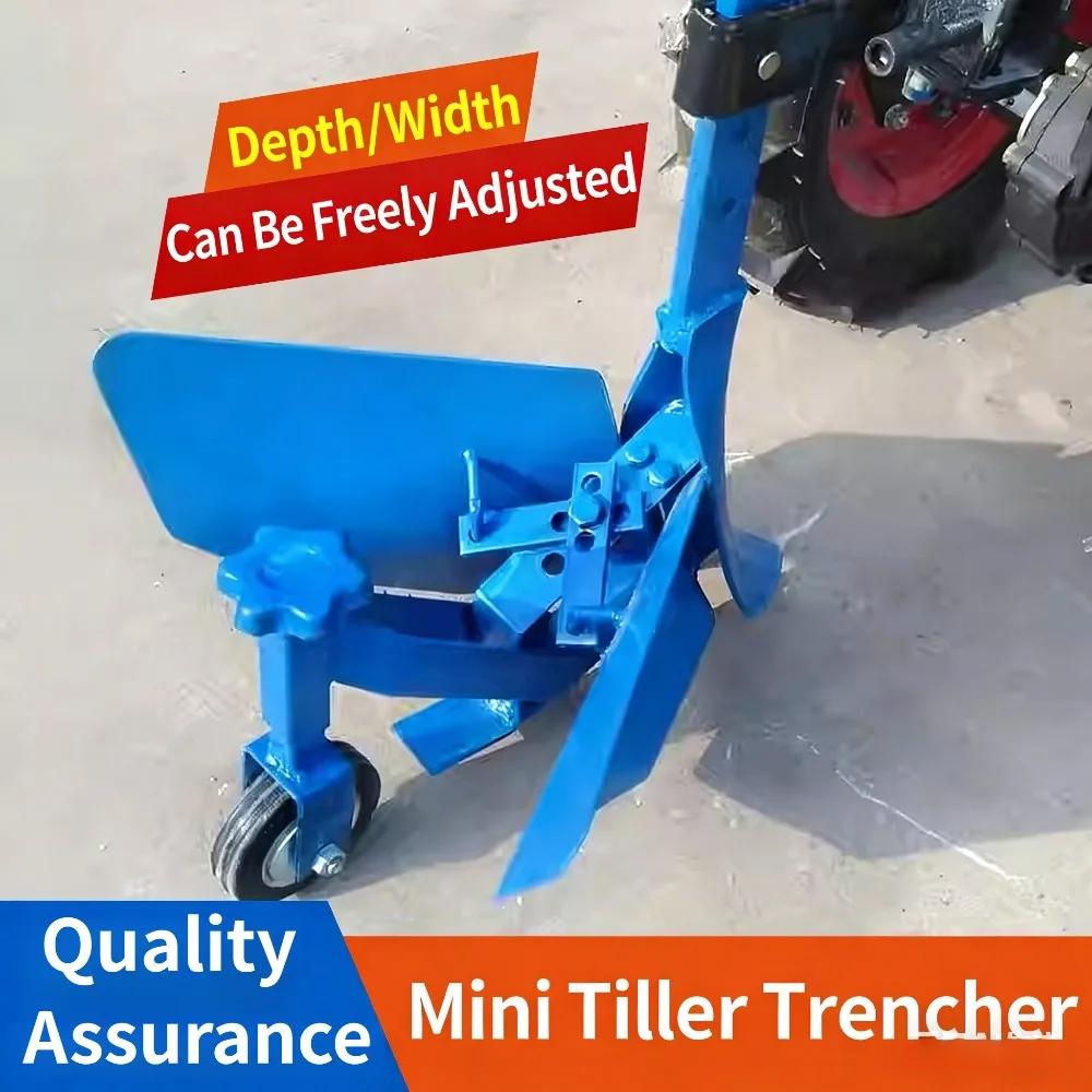 Micro Tiller Trench Opener Plough Adjustable Hand-held Multi-functional Small Orchard Fertilization Trench Soil Tiller Ridge