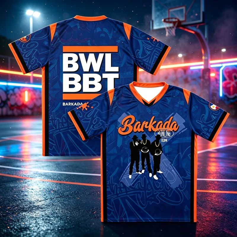 2026 Summer New Men Women Barkada Team V Neck Bowling Jersey BWL BBT Letter 3D Print Breathable Quick Dry Sport Family Kids Tees