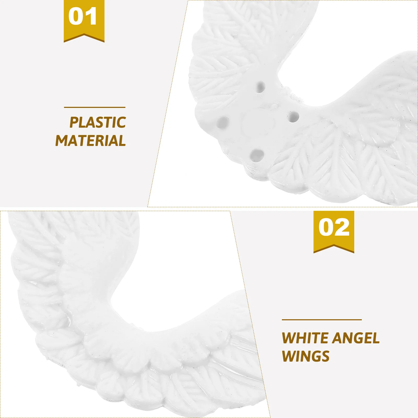 24Pcs Angel Wings Accessories Plastic White DIY Craft Decorations Christmas Tree Wreath Garlands Ornaments DIY Angel Wings