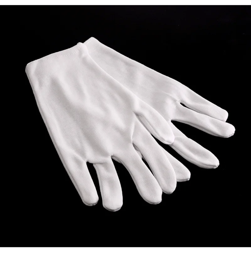 1 Pairs Neue Voll Finger Männer Frauen Etikette Weiß Baumwolle Handschuhe Kellner/Treiber/Schmuck/Arbeiter Handschuhe Schweiß absorption Handschuhe