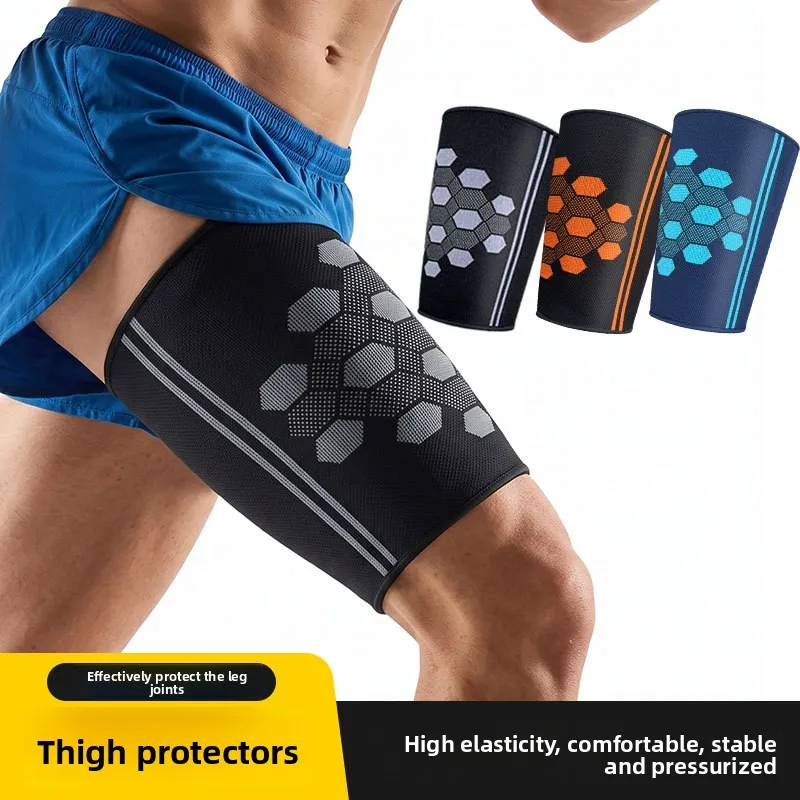 High Elastic Nylon Leggings Cycling Basketball Anti Strain Compression Non Slip Running Pressure Sports Thigh Protection