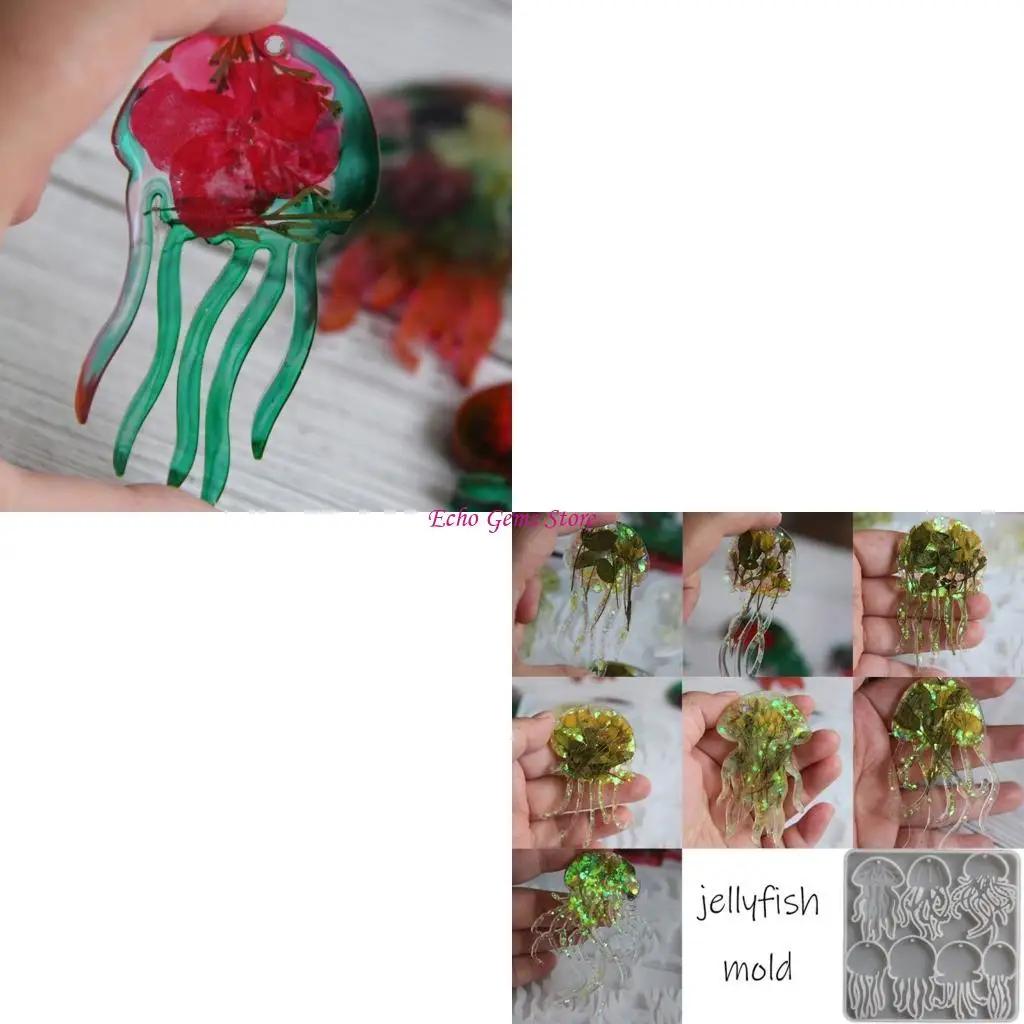 

Professional Grade Silicone Mold For Crafting Delicate Jellyfish Charm Pendants C71A