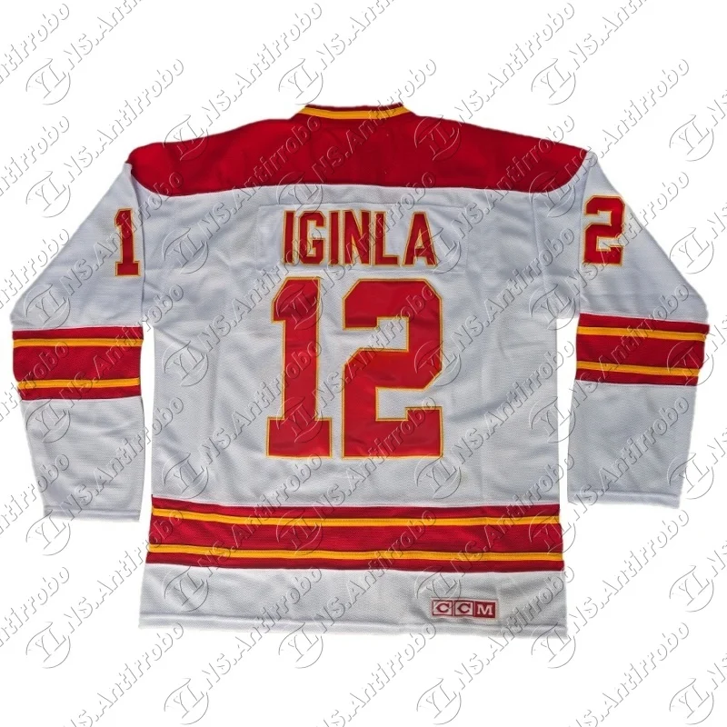 เสื้อเจอร์ซีย์ Jarome Iginla ทีมแคนาดา คาลิการ์ รุ่นเรโทร ฮอกกี้น้ำแข็ง เบอร์ 25 Joe Nieuwendyk เสื้อยืดกีฬาเย็บทั้งตัว ไซส์ผู้ชาย สไตล์อเมริกัน