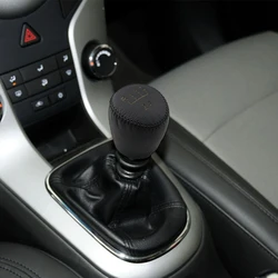 5 6 Speed Leather Gear Head Knob Protection Cover for Chevrolet Cruze 2009 - 2014 MT Sedan Hatchback Interior Car Accessories